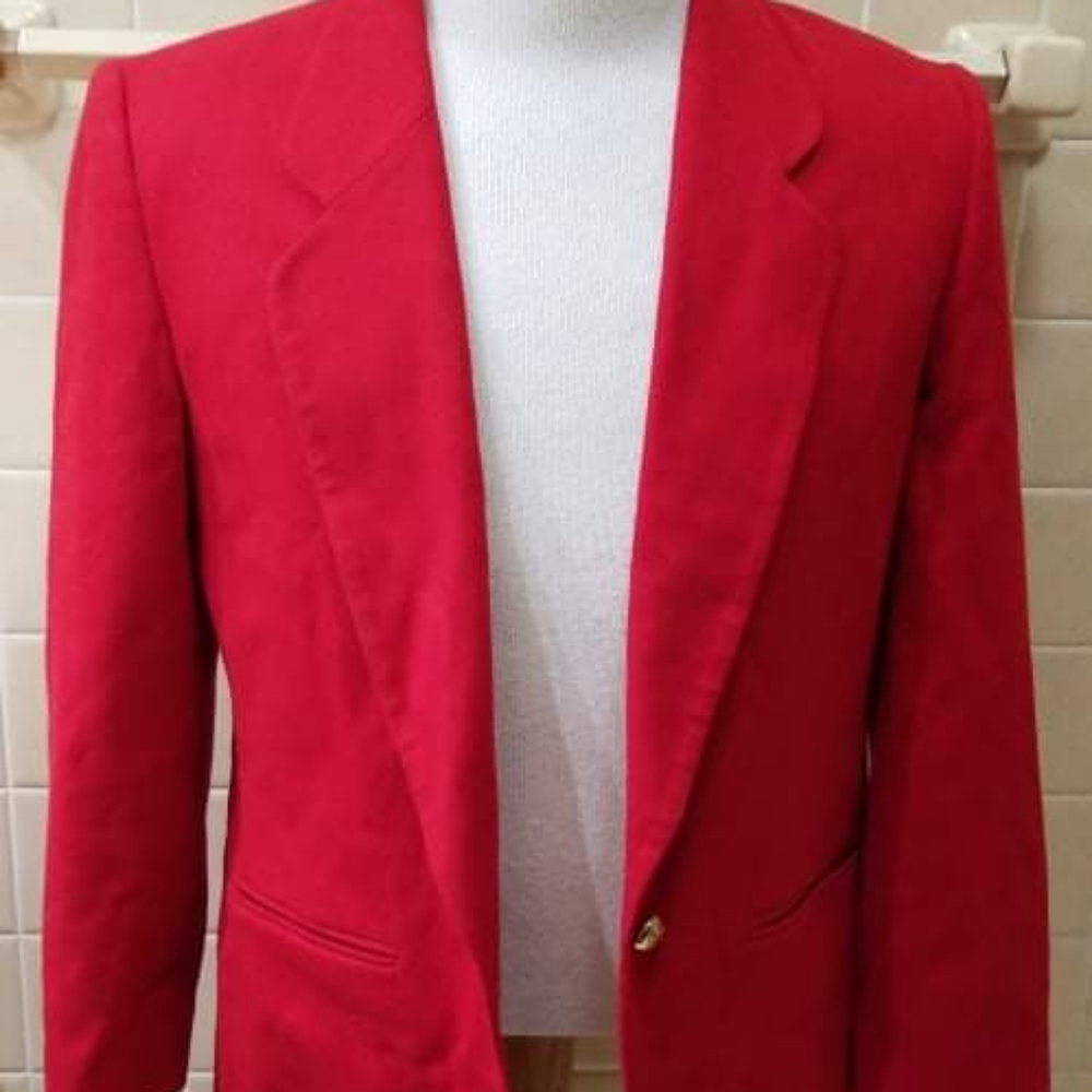 VTG Ladies Pendleton 100% Wool Red Blazer Suit Coat Womens Size 12